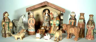 Wooden Carved Russian Nativity
