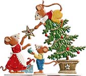 Mouse Family Decorating Tree