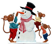 Mice Building Snowman